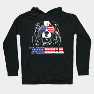 Proud Cavalier King Charles Spaniel American Flag Merica dog Hoodie